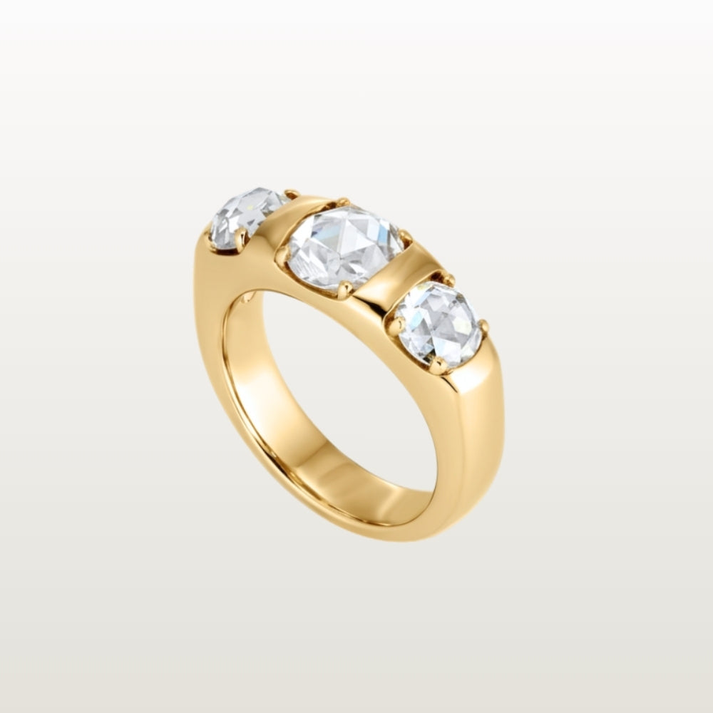 ROSE-CUT DIAMOND LUCIEN TRILOGY RING